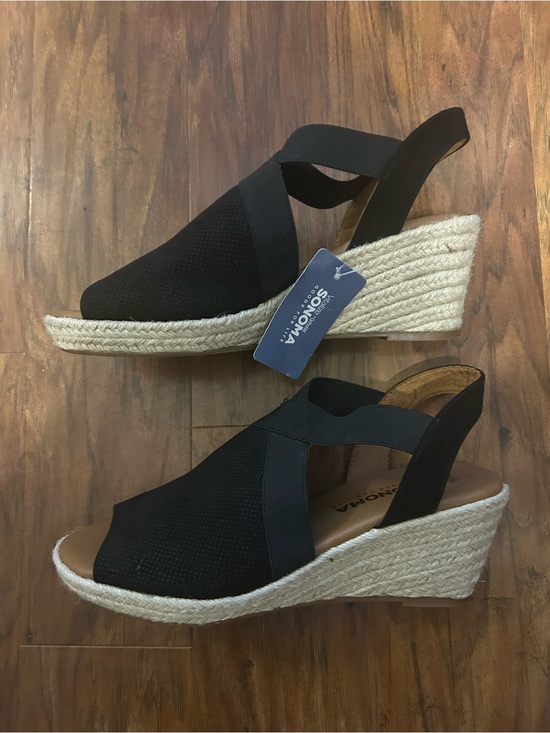 Sonoma Shoes - Sonoma Black Espadrille Wedge Sandals Women’s Size 10 NWT Perfect For Summer